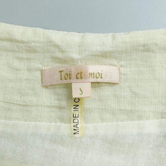 Toi Et Moi Skirt Womens Small Yellow Floral Print Fit & Flare Novelty Boho Retro - Picture 2 of 13